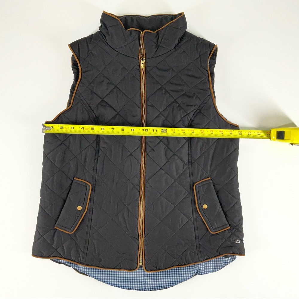 Crown & Ivy Women's XL Black Quilted Puffer Vest Preppy Fall Layer Zip Front - Picture 7 of 12
